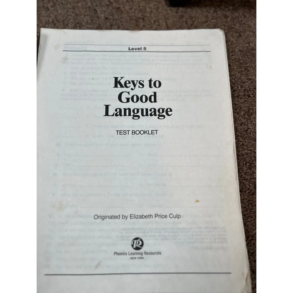 Phoenix Learning Resources Keys to Good Language Level 5 Workbook Test Set Good